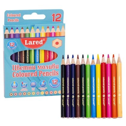 Цветни моливи Lared 12цв. къси 