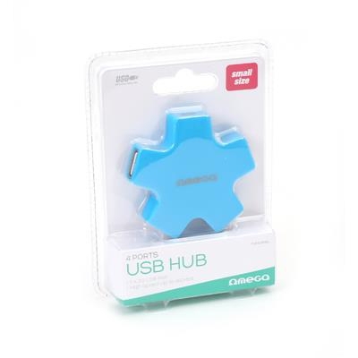 Хъб Omega USB 2.0 4 порта - син 