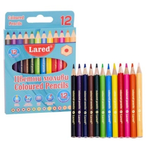 Цветни моливи Lared 12цв. къси 