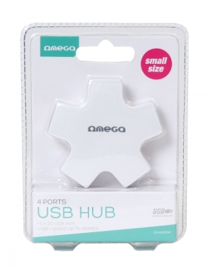 Хъб Omega USB 2.0 4 порта - бял
