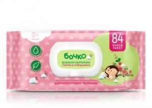 Мокри кърпи Бочко 84бр с капак 