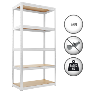 СТЕЛАЖ STAR 250 БЯЛ 180*90*35